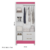 Guarda-Roupa Solteiro 3 Portas 2 Gavetas Lima Branco/Rosa/Branco-Flex - Moval