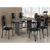 Mesa de Aço Martelado Lavínia 070 com 6 cadeiras, Tampo Granito Ocre - Soma