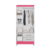 Guarda-Roupa Solteiro 3 Portas 2 Gavetas Lima Branco/Rosa/Branco-Flex - Moval - Tio Dai Móveis