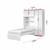 Guarda-Roupa Solteiro Com Cama 4 Portas MX Móveis Lisboa Branco/Rosa-Flex - loja online