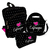 Kit Mochila + Lancheira + Necessaire Enfermagem Poa Preto