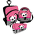 Kit Escolar com Mochila com Carrinho + Lancheira + Estojo Plus - Panda Lacinho - comprar online