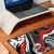 Mouse Pad Gamer Speed Extra Grande Abstrato Premium Preto Vermelho- Borda Costurada Perfeito para Jogar