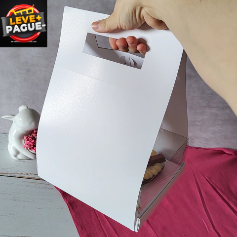 10 Alças para caixas 12bri / 24brig / 20brig / 6brownie - lisa- 17x30cm - Branca