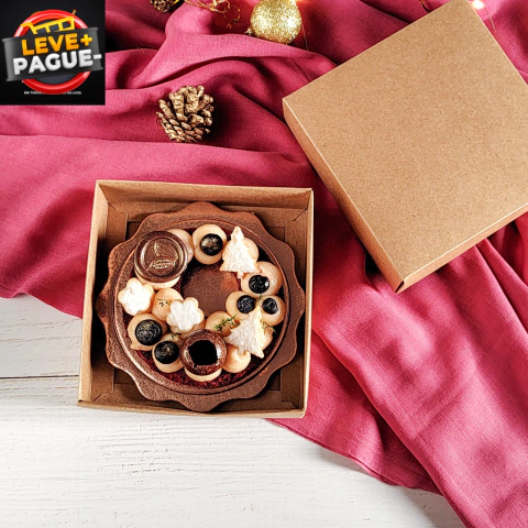 10 Caixas 14,5x14,5x5cm - Kraft - Tampa Papel - Guirlanda 10cm - comprar online