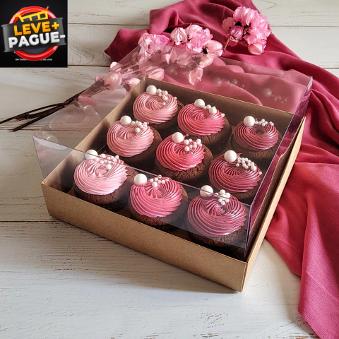 10 Caixas 9 Cupcake - Kraft - altura 11cm