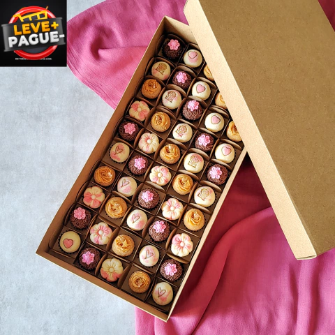 10 Caixas para Caixetas 3.5x3.5cm 50 doces - altura 5.5cm - Tampa Papel - Kraft