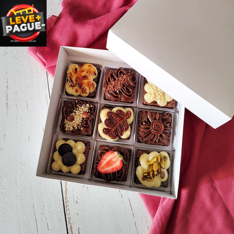 10 Caixas para brownies 9 - Branca - Para brownies - Tampa de Papel