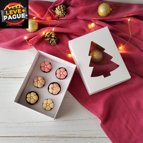 10 Caixas com berço para 06 brigadeiros branca - Visor pinheiro - comprar online