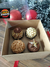 10 Caixas com berço para 4 brigadeiros Kraft - Tampa Transparente - 20 a 27g - GLPbox