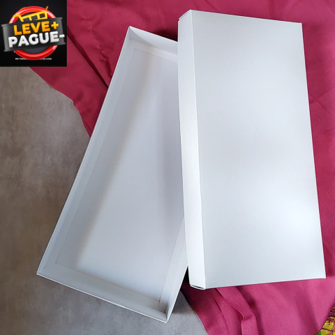 10 Caixas Presenteáveis 38x19 - altura 5.5cm - Tampa Papel  Branca