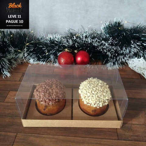 10 Caixas para 2 Mini panetone 80 / 100g - Kraft