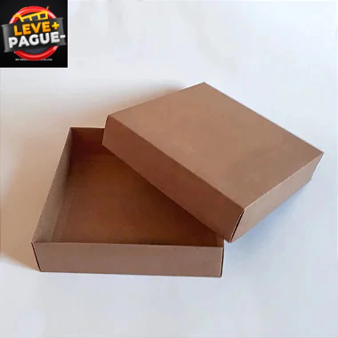 10 Caixas multiuso 23x23 - Kraft - altura 6cm - Tampa de papel