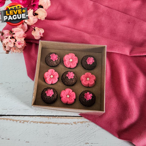 10 Caixas para 9 brigadeiros - kraft- Tampa Transparente