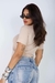 009 T-SHIRT ZARA - BEGE na internet