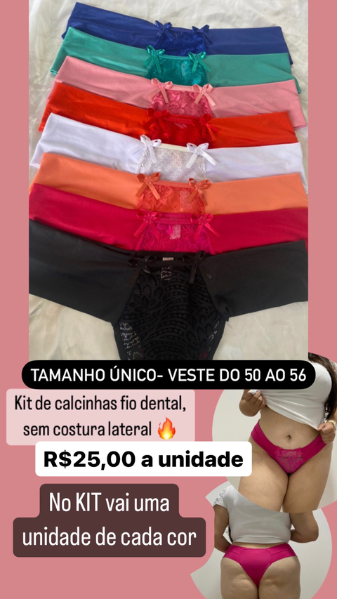 Kit de calcinhas- “sem costura” lateral