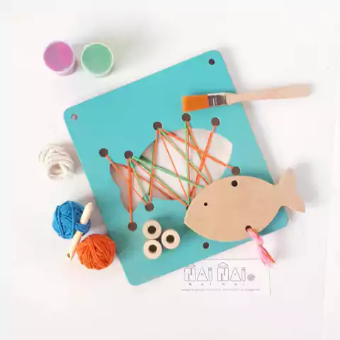 Kit DIY Cuadro para Bordar y Pintar | Enhebrado, Témpera Lavable y Motricidad Fina (+3 años