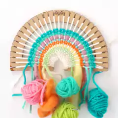 Kit Telar Arcoíris | Iniciación al Tejido, Motricidad Fina y Bastidor Desmontable (+6 años)