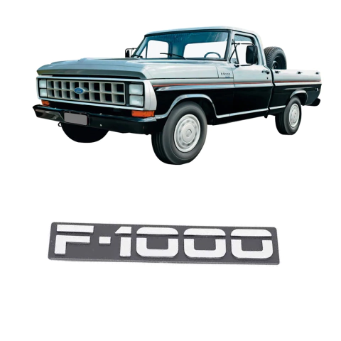 Emblema F1000 Antigo Cinza Lateral
