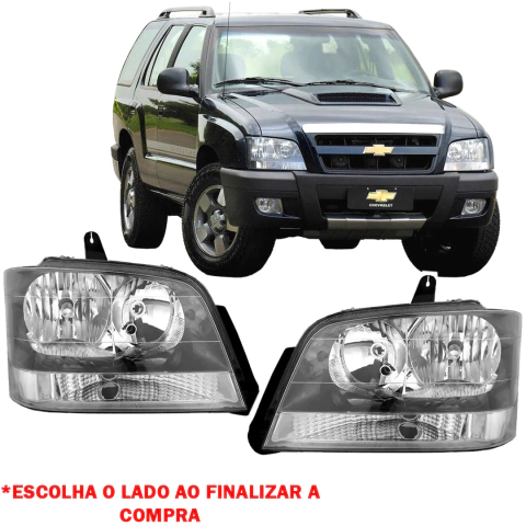 Farol S10/Blazer 2001 à 2011 Máscara Cinza Pisca Cristal SKYWIND