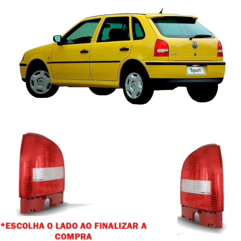 Lanterna Gol G3 2000/2005 Com Ré Cristal Aba Vermelho Traseiro Rn