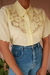 Camisa Vintage Romântica Bordada, veste 40