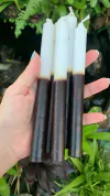 Vela Palito 18 cm Bicolor - Preta e Branca