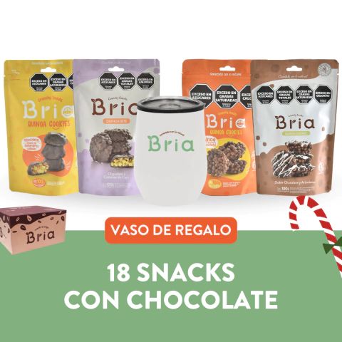 Combo Navidad 18 snacks CON CHOCOLATE + 1 VASO DE REGALO - comprar online