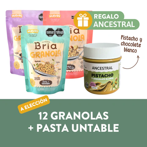 12 Granolas + Pasta Untable de Regalo (sin Keto)