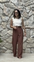 Calça Wide Leg Marrom - comprar online