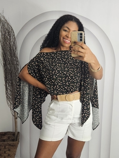Blusa Capa Estampada - Morenas Fashion
