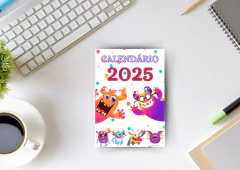 Arquivo digital Calendário 2025 Monstrinhos Vertical na internet