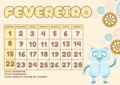 Arquivo digital Calendário 2026 Robôs Horizontal - Nati&Arte