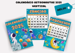 Arquivo digital Calendário 2025 Astronautas Vertical - comprar online