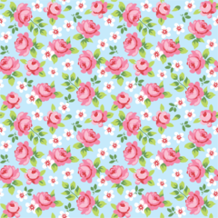 Viés Tijuca Fino Floral Azul (24mm) - comprar online