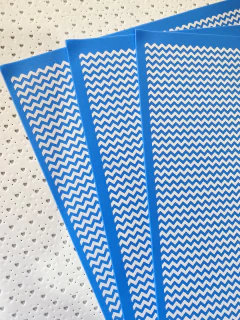 Eva estampado Chevron Azul claro - comprar online