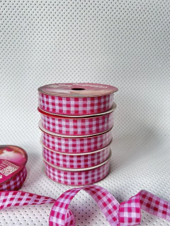 Fita xadrez pink 16 mm (10 metros)