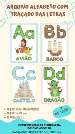 Arquivo digital Alfabeto com traçado - comprar online