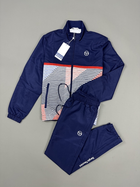 Conjunto Sérgio Tacchini Sport Lines - Azul/Branco/Vermelho