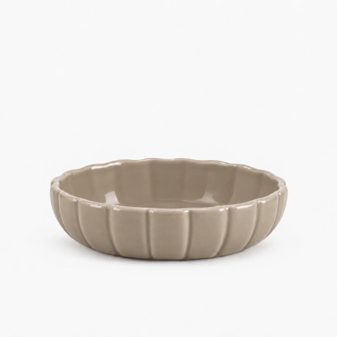 Ensaladera Fleur Baja Grande Beige
