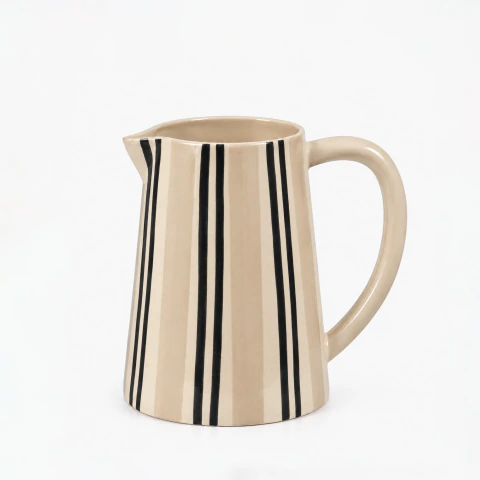 Jarra Righe Negro y Beige