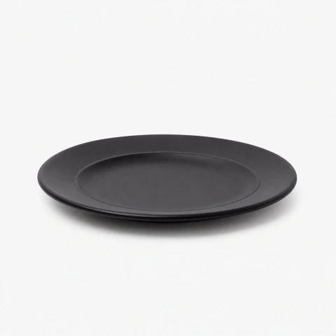 Plato Playo de Cerámica Oakk Negro Mate