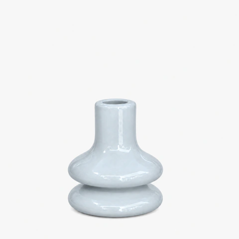 Candelabro Halo Bajo Celeste Grisaceo