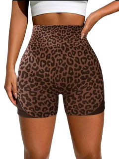 Calza corta “Leopard” chocolate - tienda online