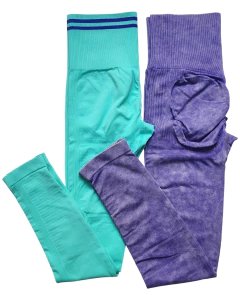 2 Calzas largas "Venecia” y “Armenia” violeta y verde 2x1 COMBO - comprar online