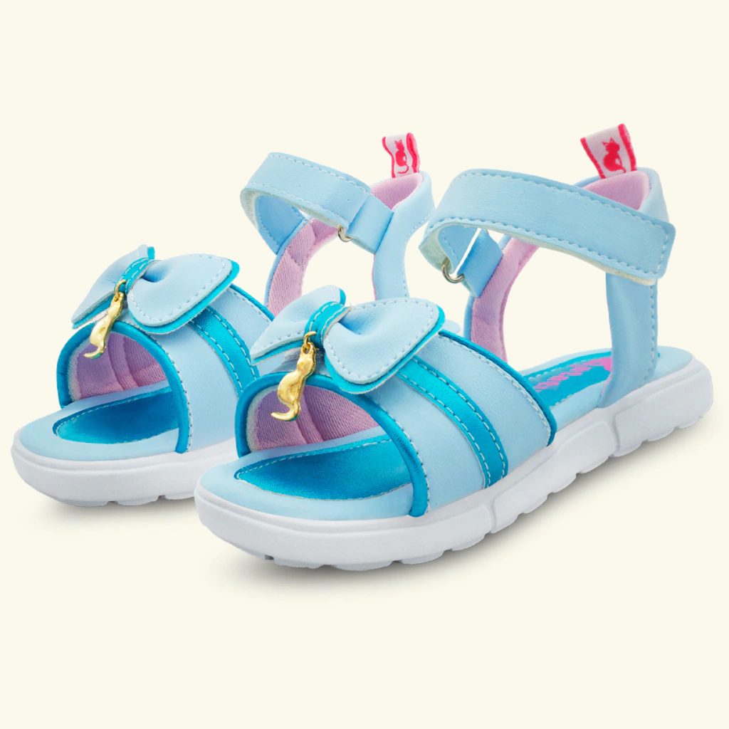 Sandália Infantil Menina Verão Feminina Conforto Laço Gatatuya Azul