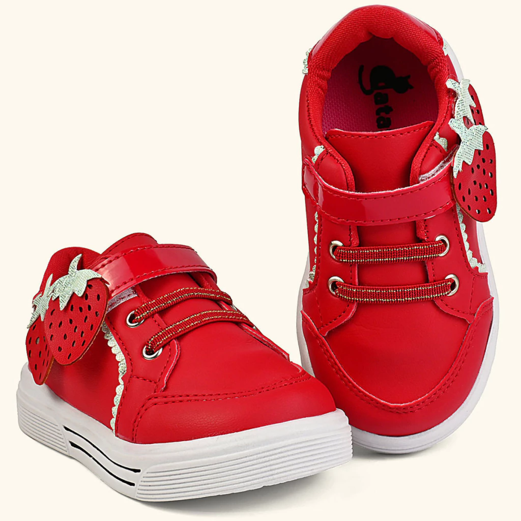 Tênis Infantil Feminino Vermelho Menina Morango do Amor