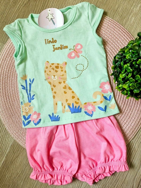 Conjunto Infantil Tigrinha Verde Água Brandili