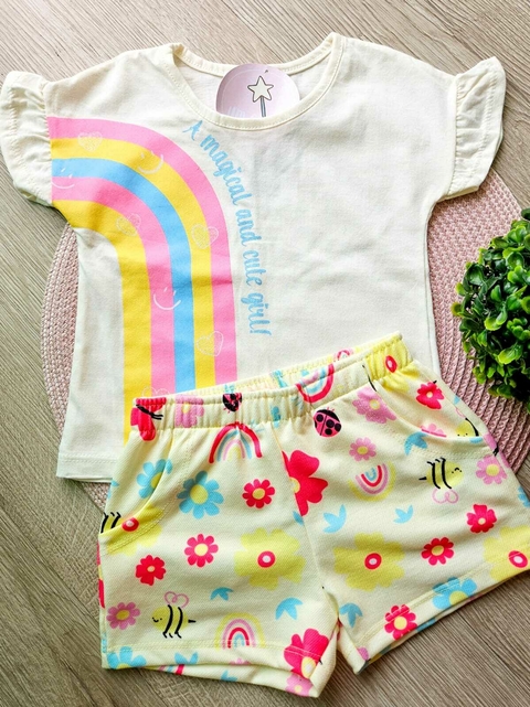 Conjunto Infantil Arco Íris Offwhite Rollu