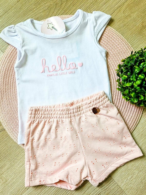 Conjunto Infantil Hello Short em Laise Kamylus